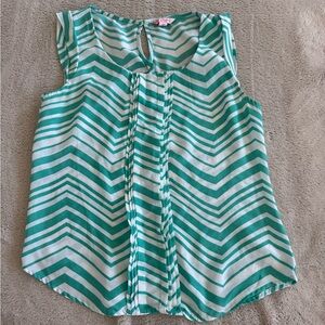 Candie's Teal and White Chevron Blouse